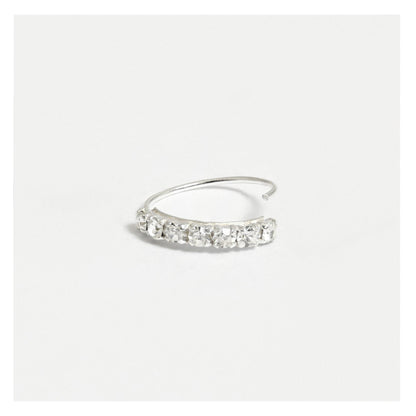 Silver Clear Crystal Kisses Nose Ring - 8mm & 10mm