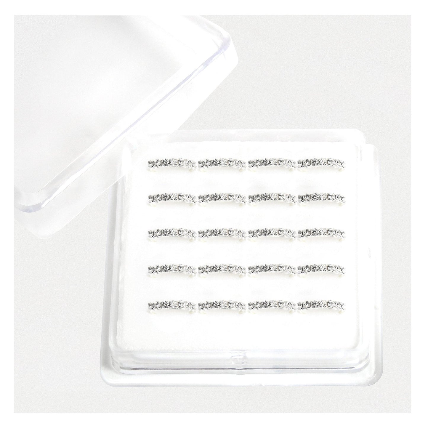 Silver Clear Crystal Kisses Nose Ring - 8mm & 10mm