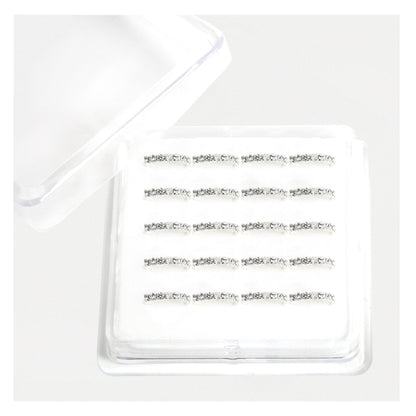 Silver Clear Crystal Kisses Nose Ring - 8mm & 10mm