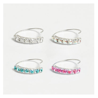 Silver Crystal Kisses Nose Ring - 8mm & 10mm, Assorted Colours