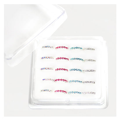 Silver Crystal Kisses Nose Ring - 8mm & 10mm, Assorted Colours