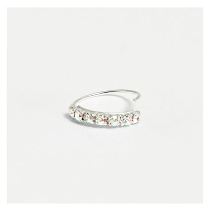 Silver Crystal Kisses Nose Ring - 8mm & 10mm, Assorted Colours