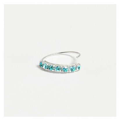 Silver Crystal Kisses Nose Ring - 8mm & 10mm, Assorted Colours