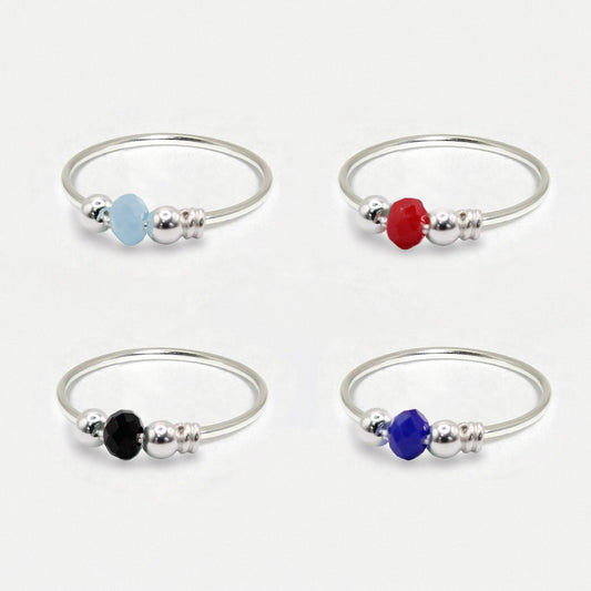 Silver Gemstone Aura Nose Ring - 10mm