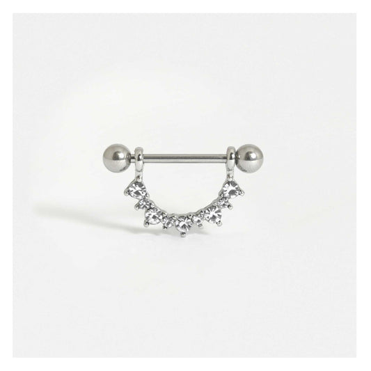 Steel Jewelled Dangle Nipple Bar