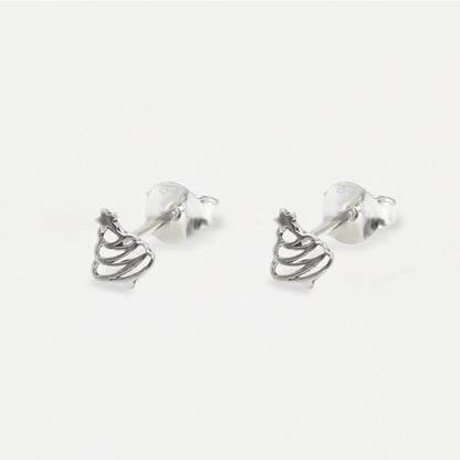 Silver Christmas Tree Ear Studs
