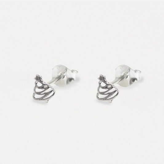 Silver Christmas Tree Ear Studs