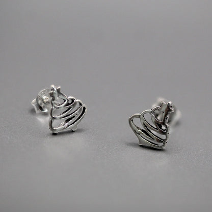 Silver Christmas Tree Ear Studs