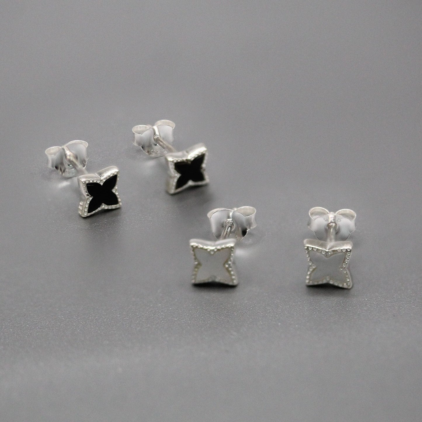 Silver Cosmic Star Ear Studs