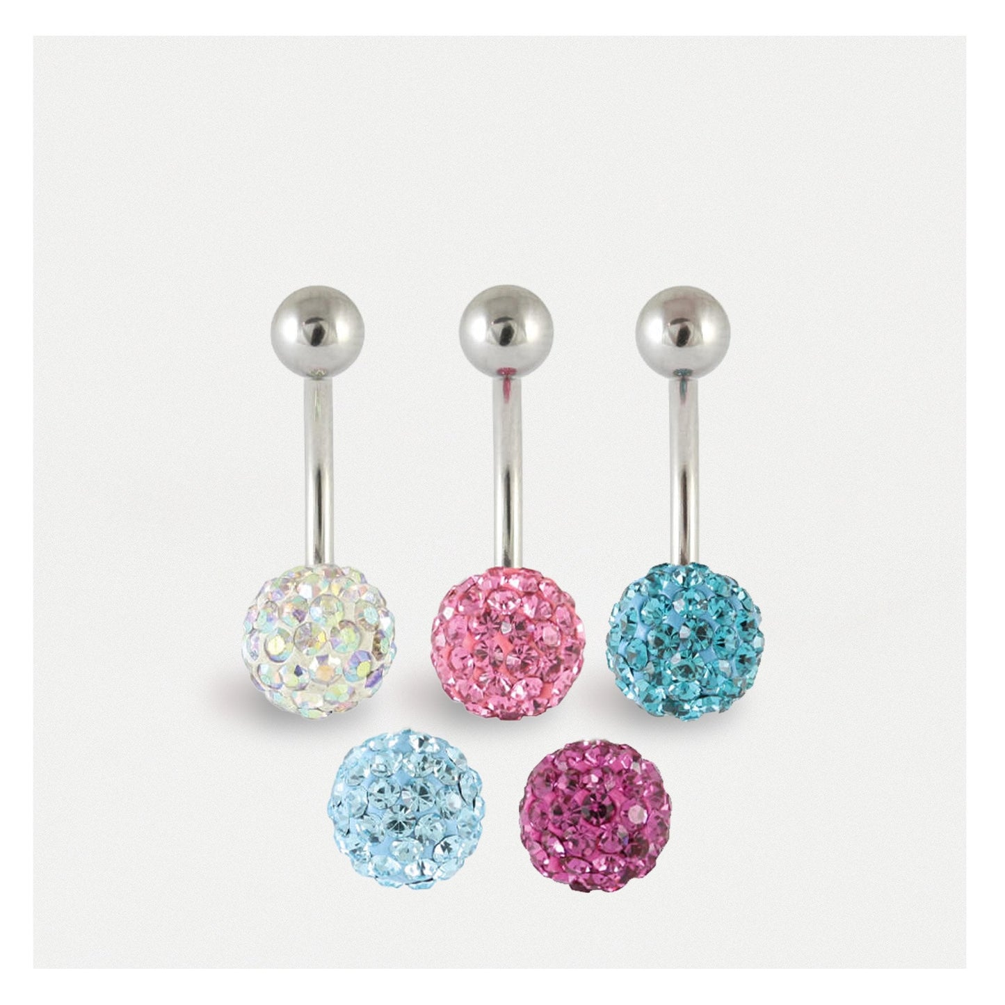 Single Disco Ball Navel Bar