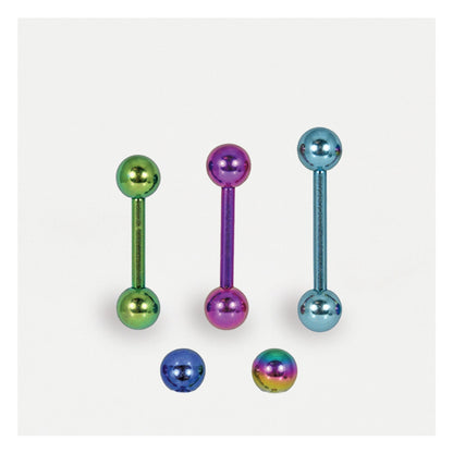 Anodised Titanium Straight Barbell - 1.2mm