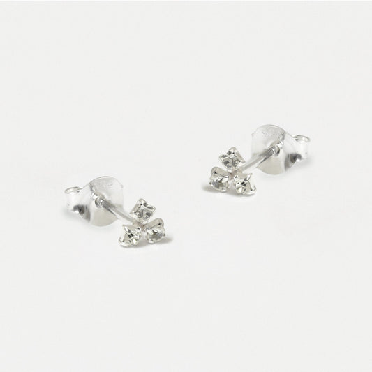 Silver Three Stone Sparkle Studs