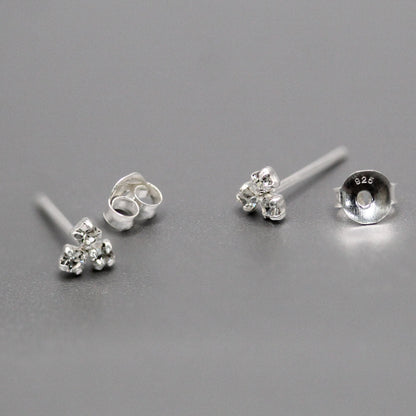 Silver Three Stone Sparkle Studs