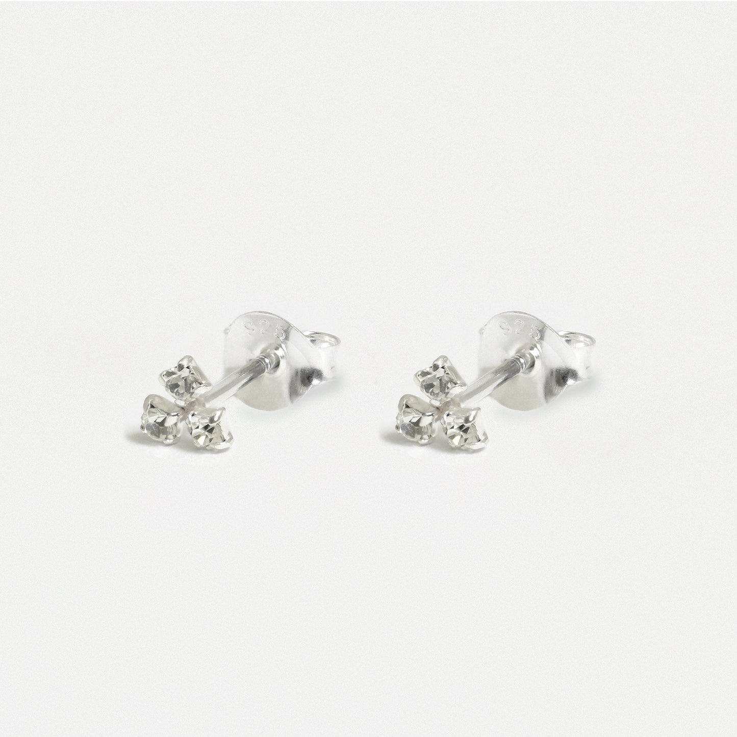 Silver Three Stone Sparkle Studs