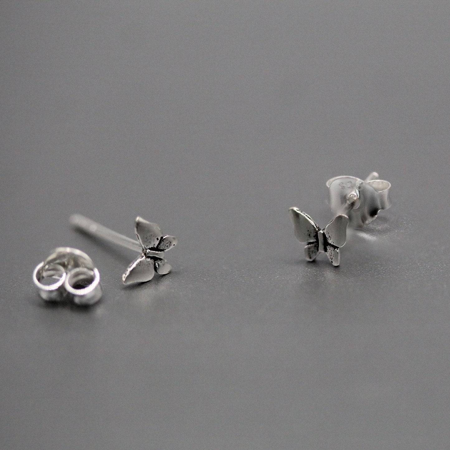 Silver Dainty Butterfly Studs