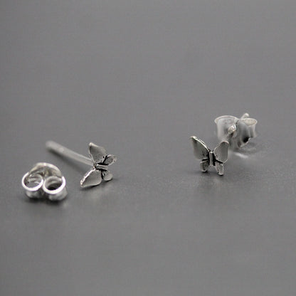 Silver Dainty Butterfly Studs