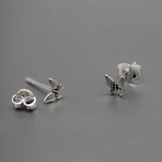 Silver Dainty Butterfly Studs