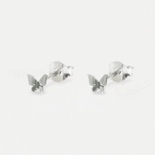 Silver Dainty Butterfly Studs
