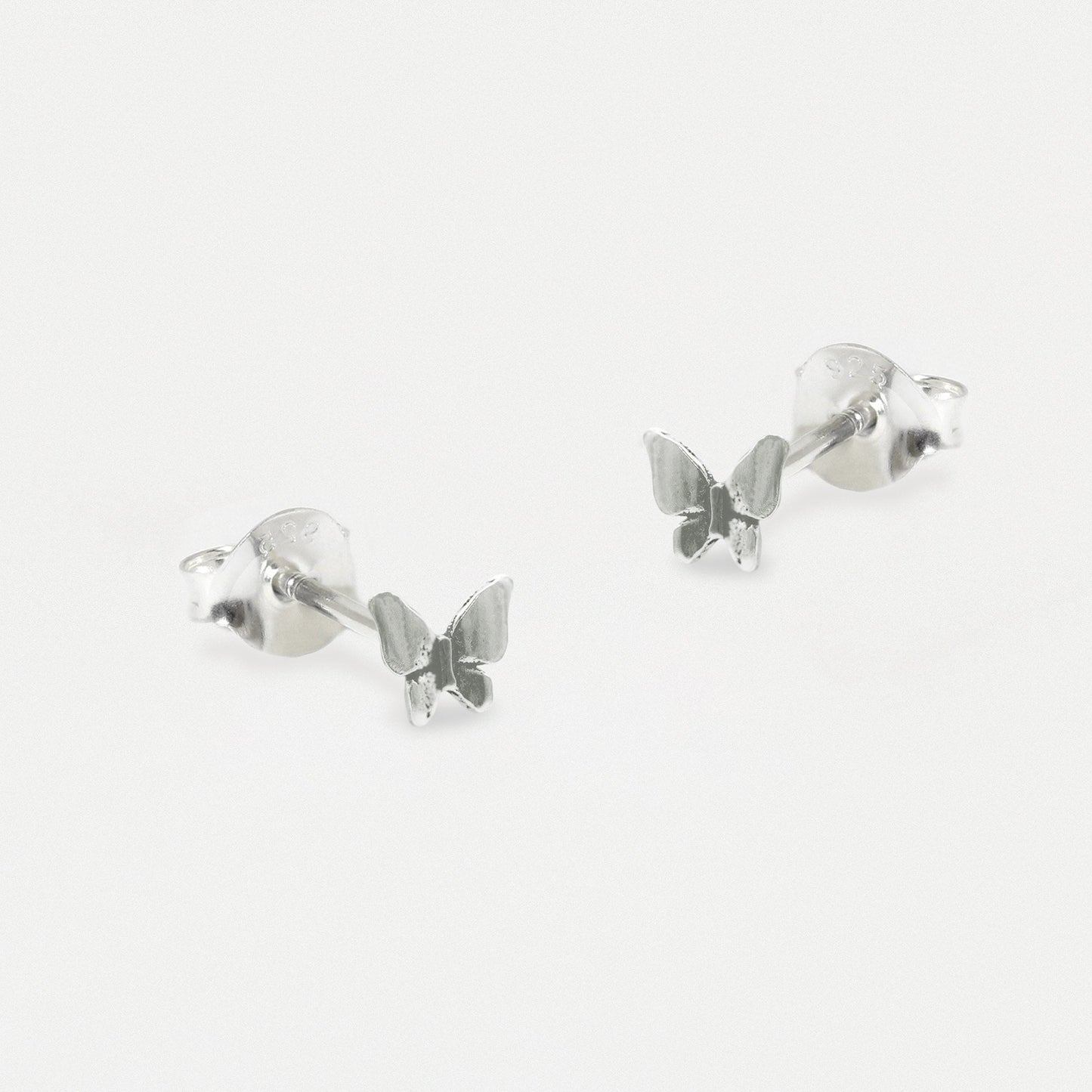 Silver Dainty Butterfly Studs