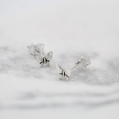 Silver Dainty Butterfly Studs