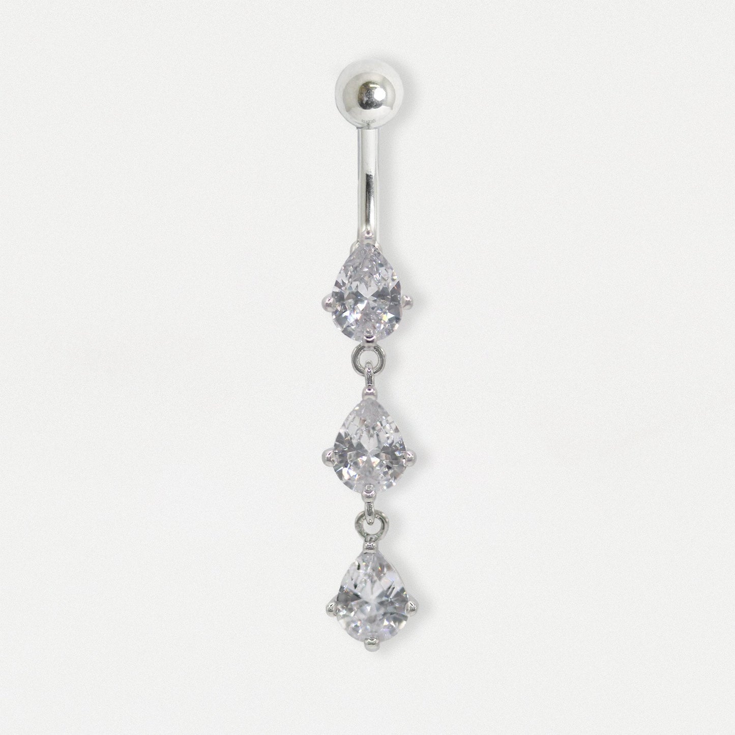 Steel Teardrop Jewel Cascade Belly Bar