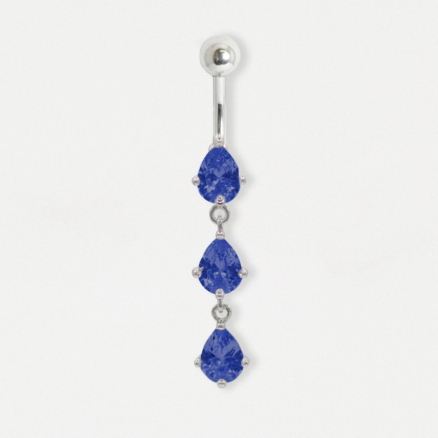 Steel Teardrop Jewel Cascade Belly Bar