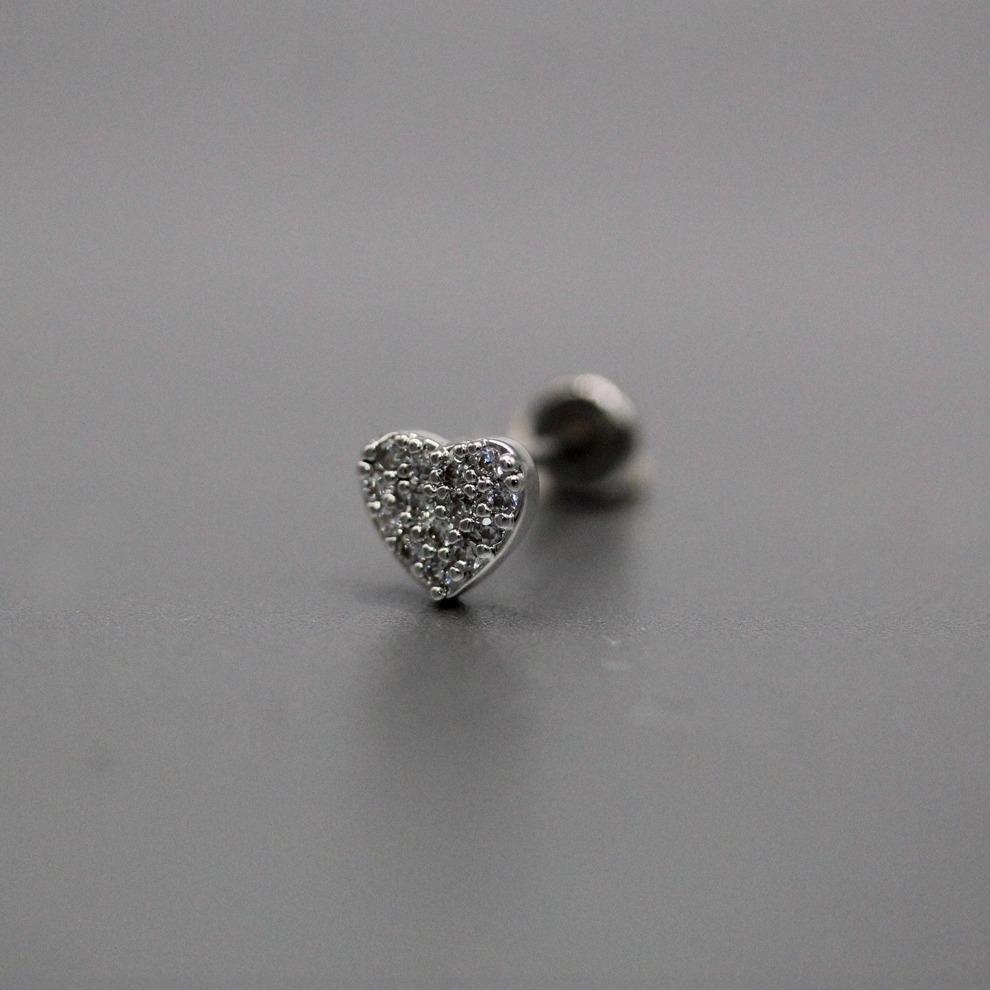 Steel Sparkling Heart Labret
