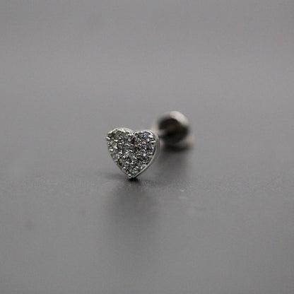 Steel Sparkling Heart Labret