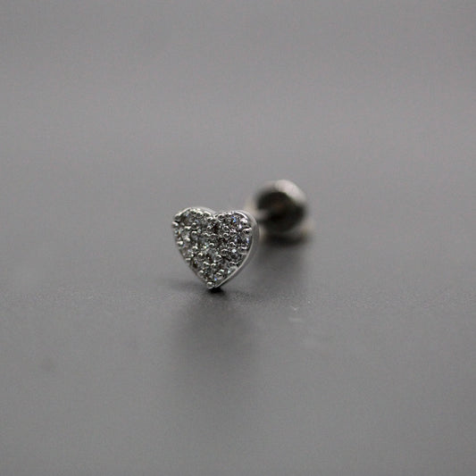 Steel Sparkling Heart Labret