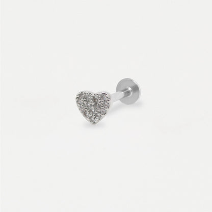 Steel Sparkling Heart Labret