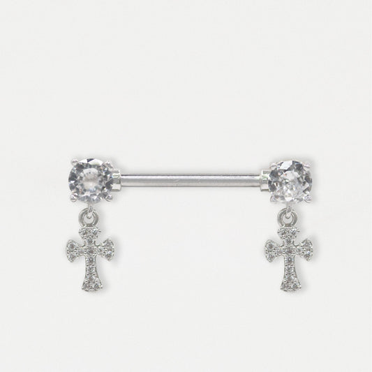 Steel Divine Cross Nipple Bar
