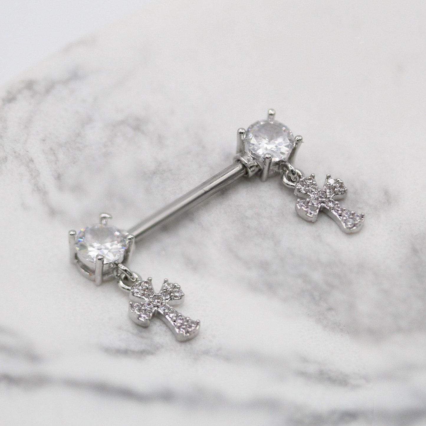 Steel Divine Cross Nipple Bar