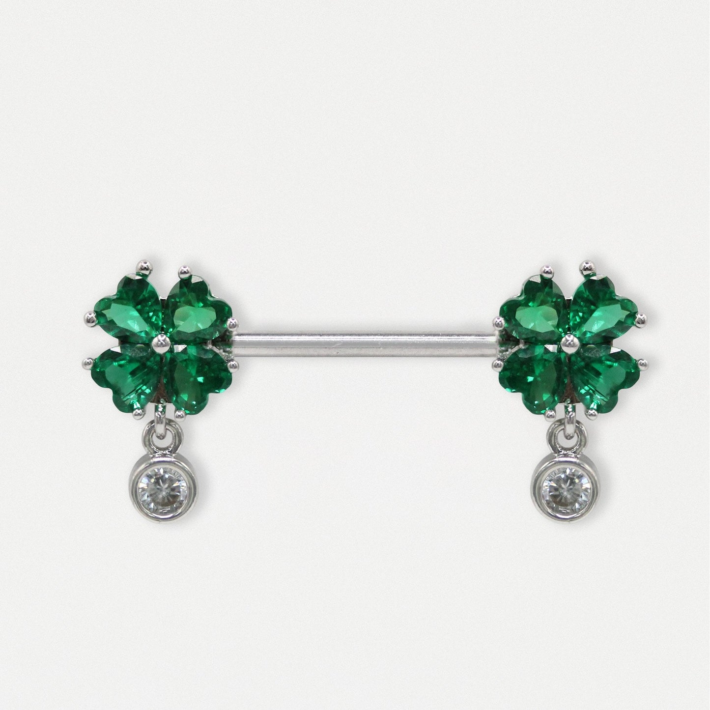 Steel Lucky Clover Nipple Bar