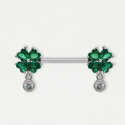 Steel Lucky Clover Nipple Bar