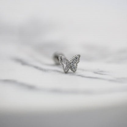 Steel Crystal Pavé Butterfly Labret