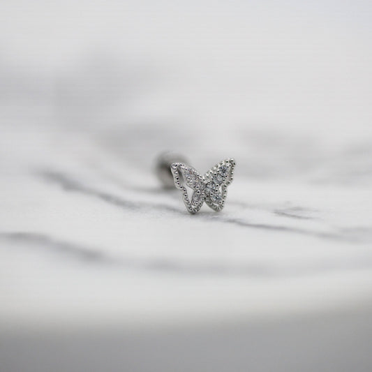 Steel Crystal Pavé Butterfly Labret
