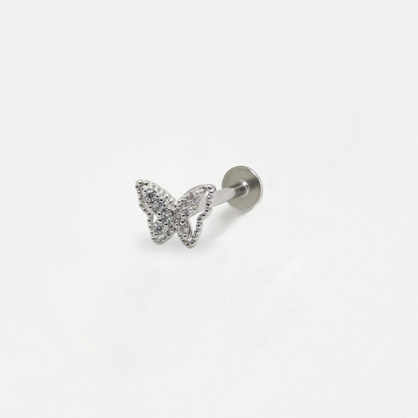Steel Crystal Pavé Butterfly Labret
