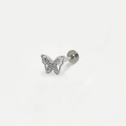 Steel Crystal Pavé Butterfly Labret