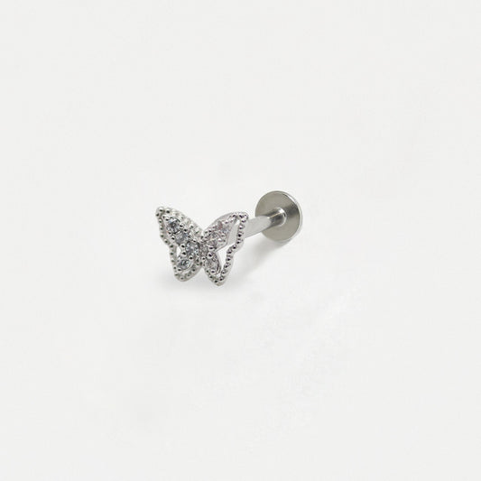 Steel Crystal Pavé Butterfly Labret