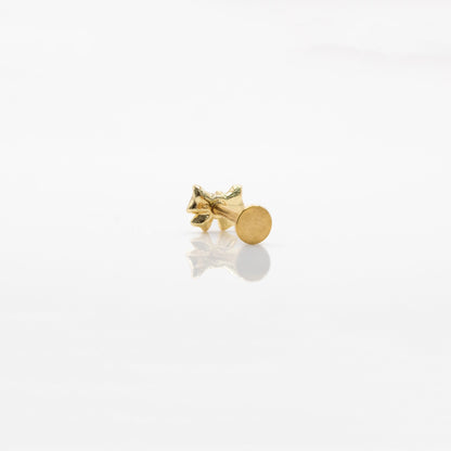 Gold PVD Steel Dainty Ribbon Bow Labret