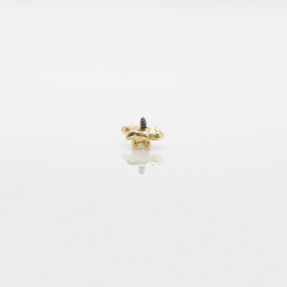Gold PVD Steel Dainty Ribbon Bow Labret