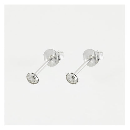 Silver Birthstone Gem Studs - 4mm