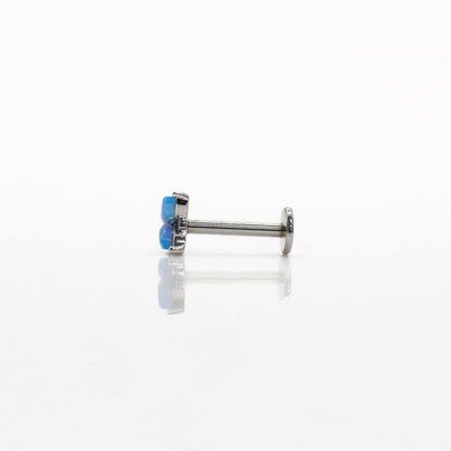 Steel Blue Synthetic Opal Petal Labret