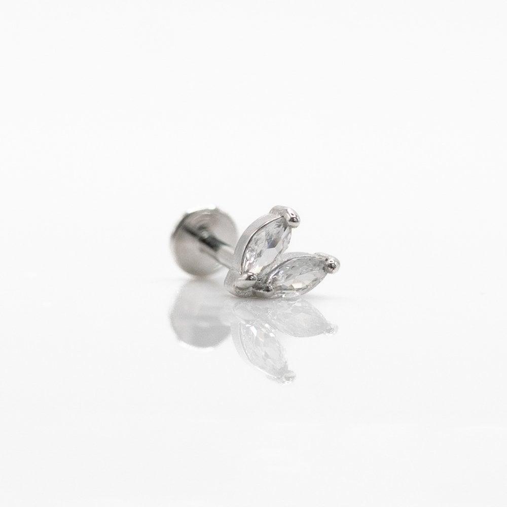 Steel Crystal Marquise Petal Cluster Labret