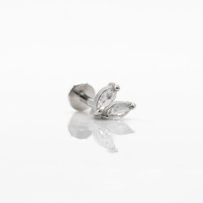 Steel Crystal Marquise Petal Cluster Labret