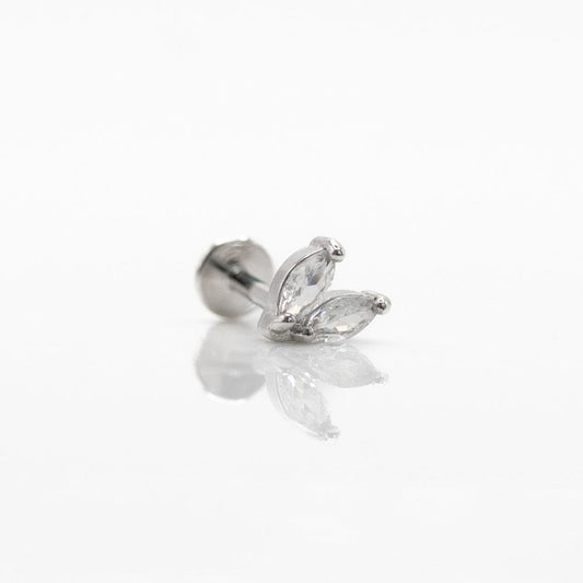 Steel Crystal Marquise Petal Cluster Labret
