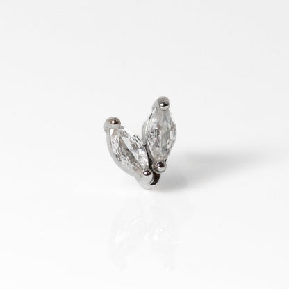 Steel Crystal Marquise Petal Cluster Labret