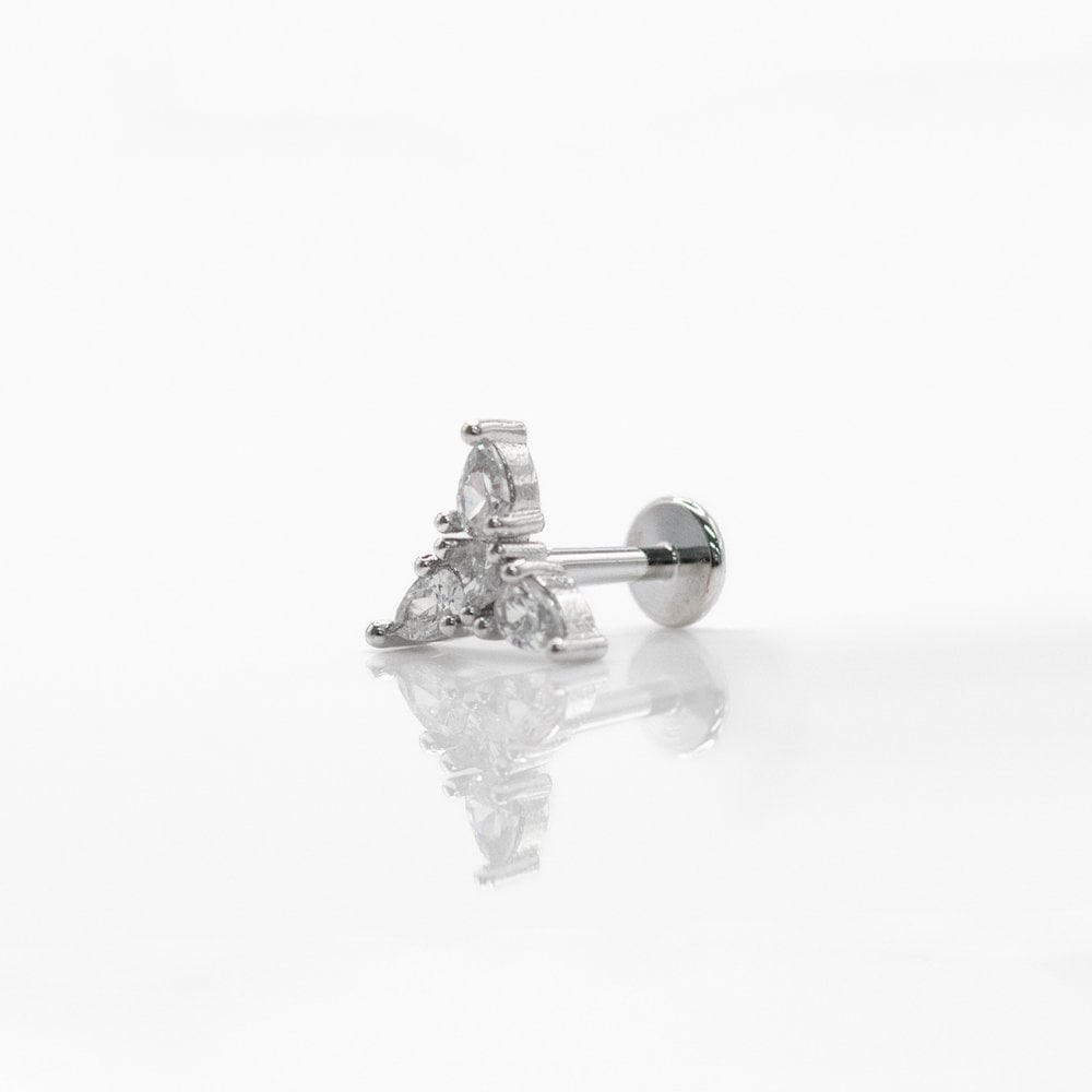 Steel Crystal Marquise Fan Labret