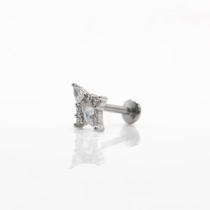 Steel Geometric Diamond Labret