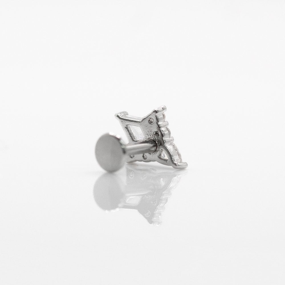 Steel Geometric Diamond Labret